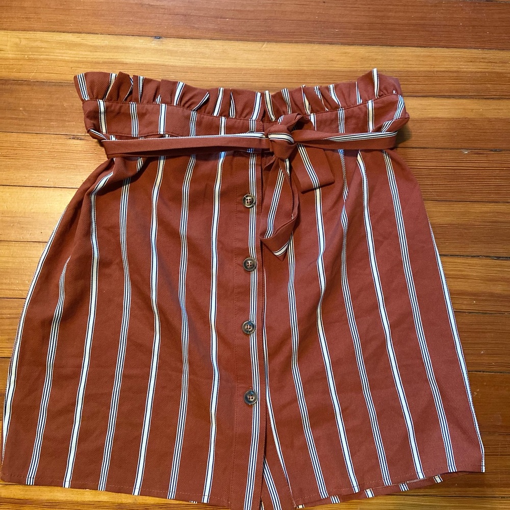 Paperbag Striped Skirt